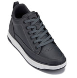 CALTO - Q273 - 2 Inches Taller (Cement Grey) -Elevated Leatherette Micro-Perforated Sneakers