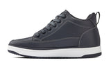 CALTO - Q273 - 2 Inches Taller (Cement Grey) -Elevated Leatherette Micro-Perforated Sneakers