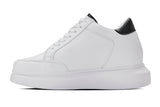 CALTO - Q511 - 2.6 Inches Taller Lightweight (White/White Sole) - Chunky Sole Sneakers
