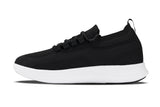 CALTO - QA062 - 2.4 Inches Taller (Black/White Sole) - Lightweight Knitted Sneakers