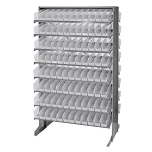 Pick Rack, Slopped, Double Sided, 24L X 36W X 60H, 800 Lbs. Capacity, (16) Shelves Configuration, Includes: (192) Qsb100 Clear B