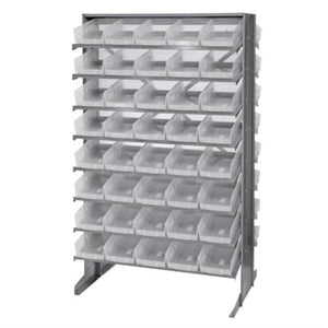 Pick Rack, Slopped, Double Sided, 24L X 36W X 60H, 800 Lbs. Capacity, (16) Shelves Configuration, Includes: (80) Qsb102 Clear Bi