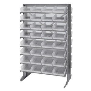 Pick Rack, Slopped, Double Sided, 24L X 36W X 60H, 800 Lbs. Capacity, (16) Shelves Configuration, Includes: (64) Qsb107 Clear Bi