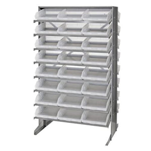 Pick Rack, Slopped, Double Sided, 24L X 36W X 60H, 800 Lbs. Capacity, (16) Shelves Configuration, Includes: (48) Qsb109 Clear Bi