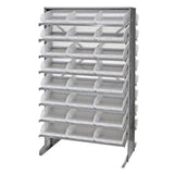 Pick Rack, Slopped, Double Sided, 24L X 36W X 60H, 800 Lbs. Capacity, (16) Shelves Configuration, Includes: (48) Qsb109 Clear Bi