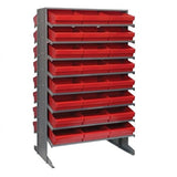 Pick Rack, Slopped, Double Sided, 24L X 36W X 60H, 800 Lbs. Capacity, (16) Shelves Configuration, Includes: (48) Qed801 Red Bins