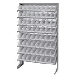 Pick Rack, Slopped, Single Sided, 12D X 36W X 60H, 400 Lbs. Capacity, Includes: (8) Shelves And (64) Qsb101 Clear Bins, Galvaniz