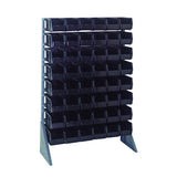 Rail Rack, Single Sided, 36L X 15W X 53H, 600 Lbs Load Capacity, Includes: (16) Rails And (48) Qus230 Black Bins, Galvanized Ste