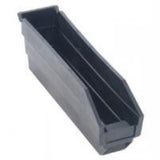 Economy Shelf Bin, Nesting, Conductive, 11-5/8W X 2-3/4D X 4H, (7) Divider Slots, Rear Hanglock, Molded-In Label Holder, Polypro
