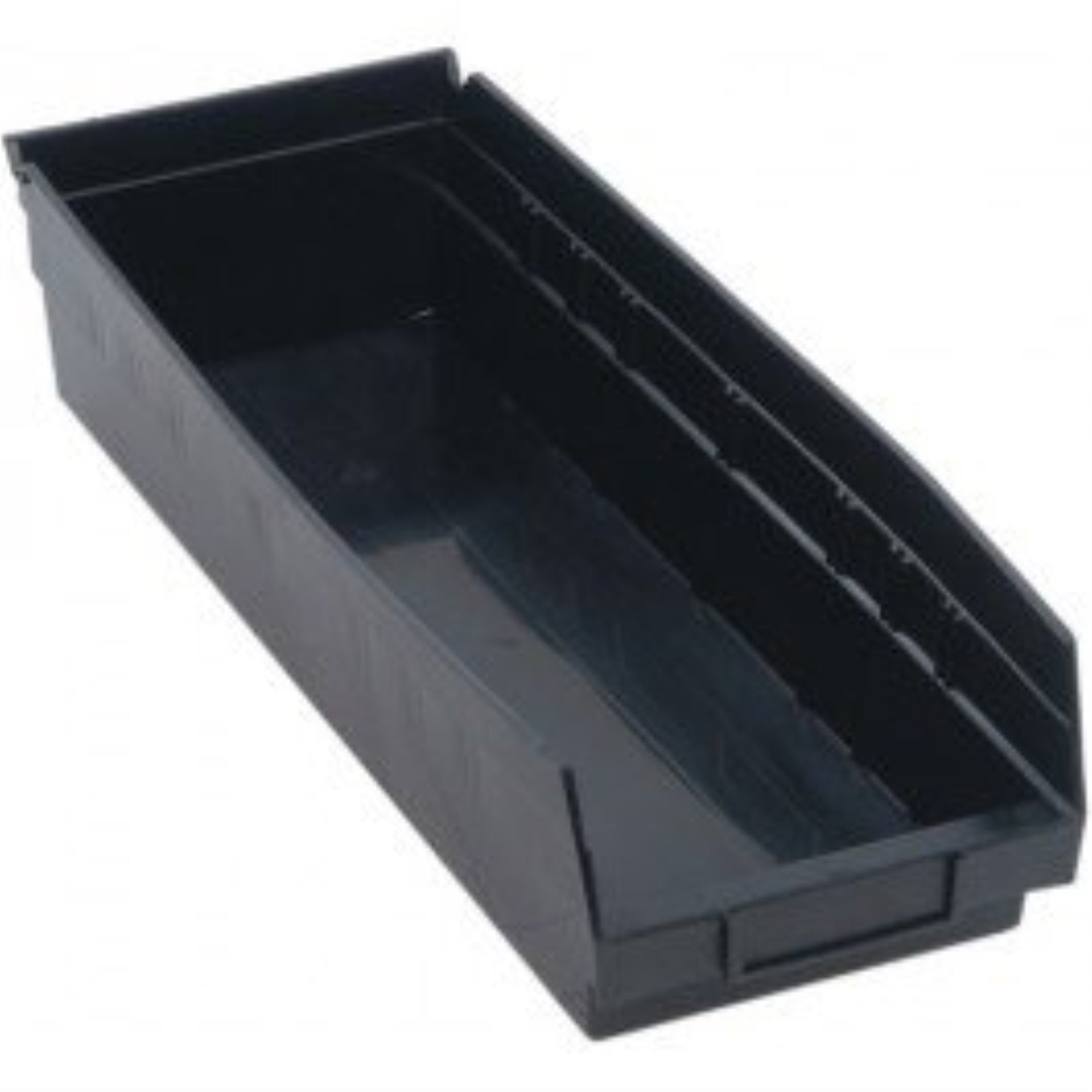 Economy Shelf Bin, Nesting, Conductive, 17-7/8W X 6-5/8D X 4H, (7) Divider Slots, Rear Hanglock, Molded-In Label Holder, Polypro