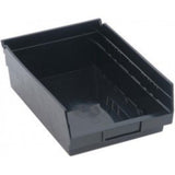 Economy Shelf Bin, Nesting, Conductive, 11-5/8W X 8-3/8D X 4H, (7) Divider Slots, Rear Hanglock, Molded-In Label Holder, Polypro