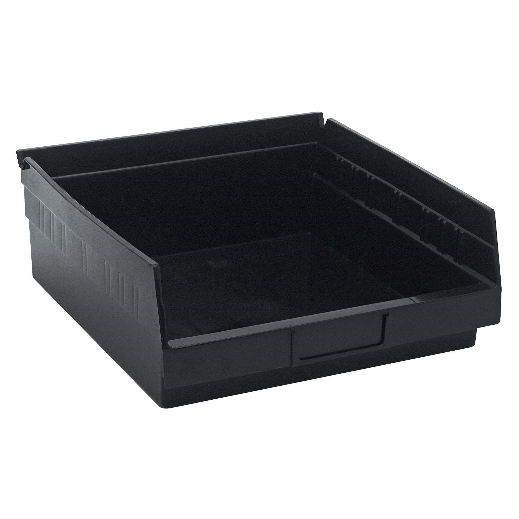 Economy Shelf Bin, Nesting, 11-5/8W X 11-1/8D X 4H, (7) Divider Slots, Rear Hanglock, Molded-In Label Holder, Recycled Polypropy
