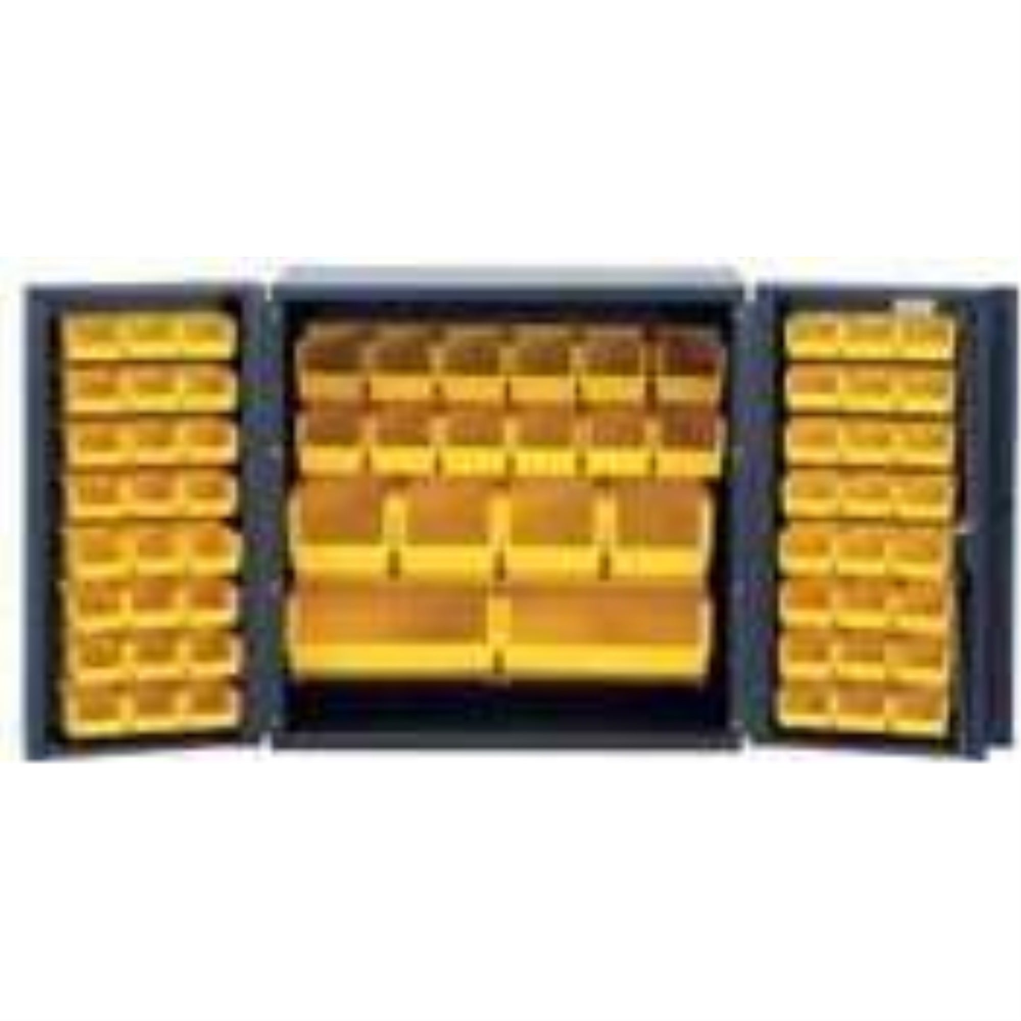 Heavy-Duty 36 Bin Cabinet, 36W X 24D X 36H, 14 Gauge All Welded Construction, Includes: (24) Qus210, (24) Qus220, (12) Qus230,
