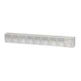 Tip Out Bin, (9) Compartment, Handle With Label Slot, Opens To A 45 Angle, Plastic Clear Container, Polystyrene Gray Cabinet, Ma