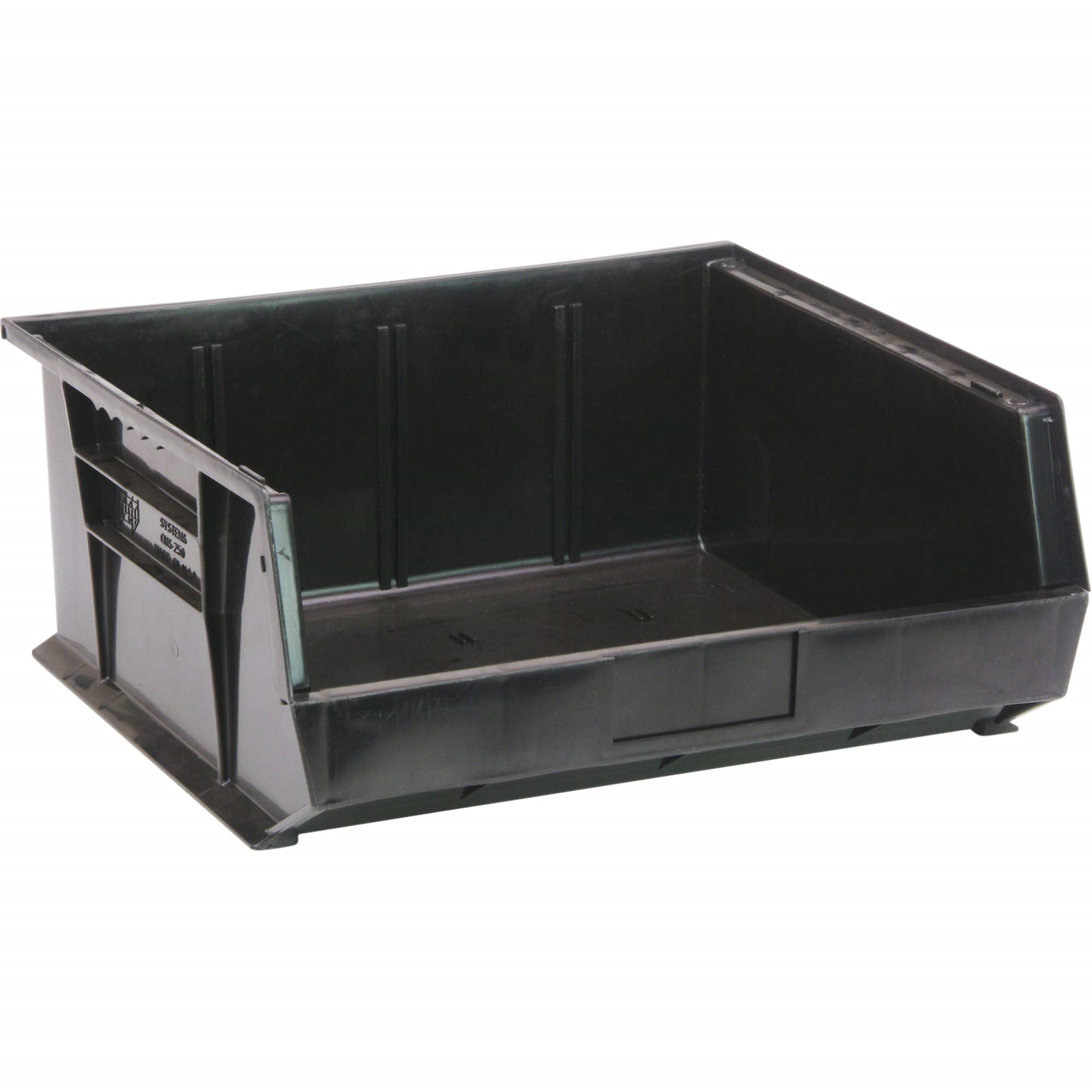 Bin, Stacking Or Hanging, 11W X 10-7/8D X 5H, Front/Back/Side Grips, Anti-Slide Lock, (3) Divider Slots, Rear Hanger, Molded-In