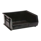 Bin, Stacking Or Hanging, Conductive, 16-1/2W X 14-3/4D X 7H, Front/Back/Side Grips, Anti-Slide Lock, (3) Divider Slots, Rear Ha