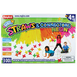 Straws & Connectors Building Set, 300 Pieces, Neon colors