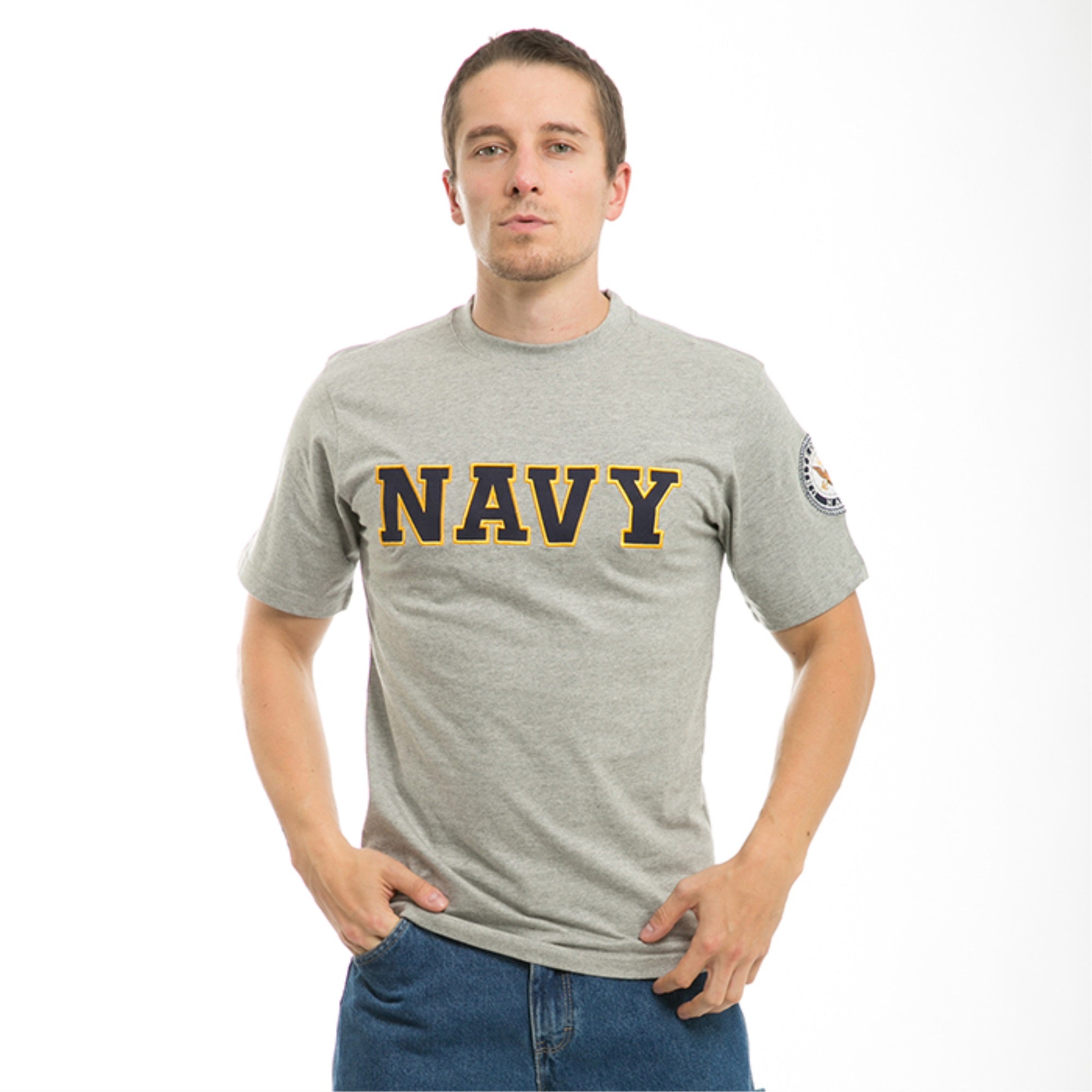 Applique Text T'S, Navy, Grey, Xl