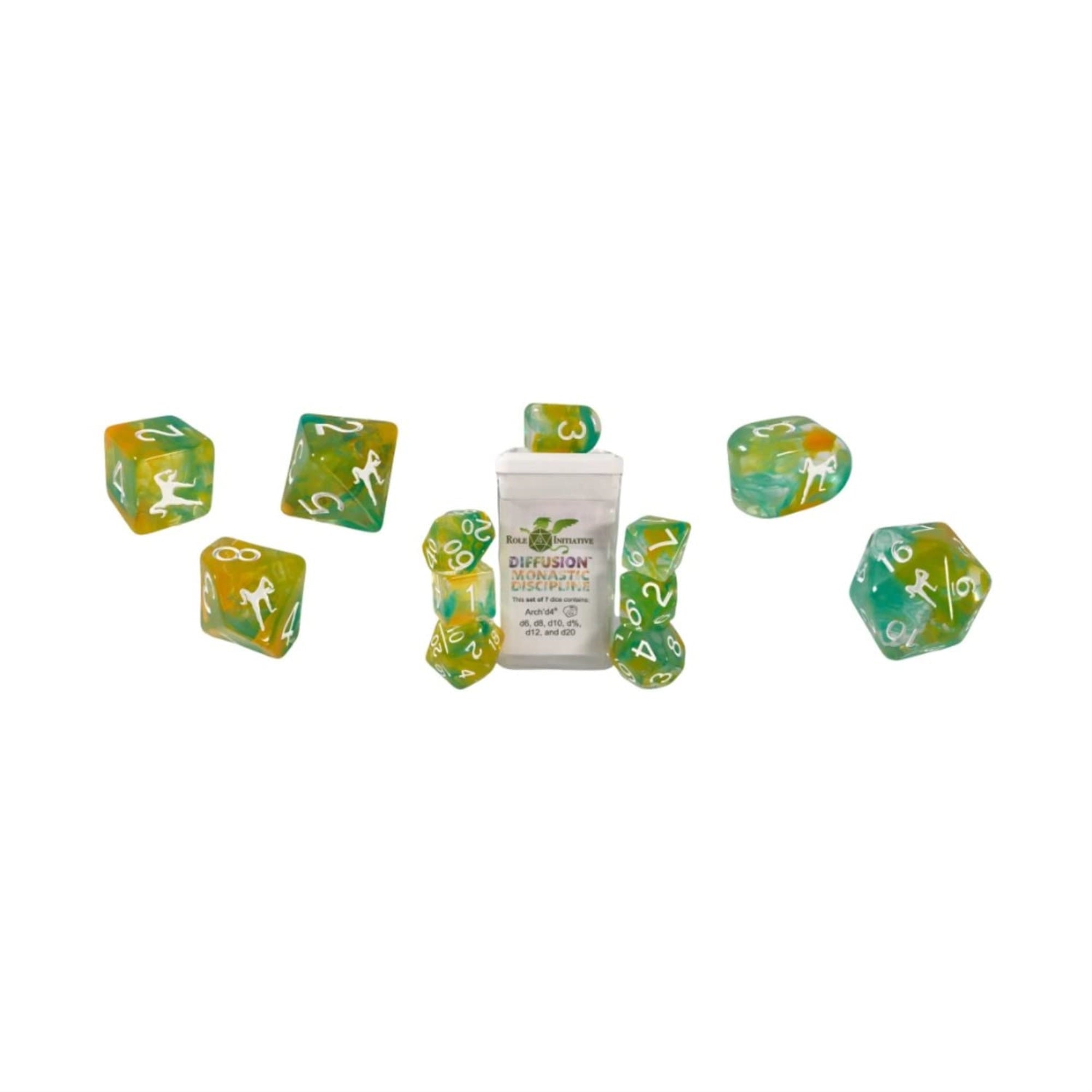 Role 4 Initiative Diffusion Poly Set - Monastic Discipline W/Class Symbols (7)