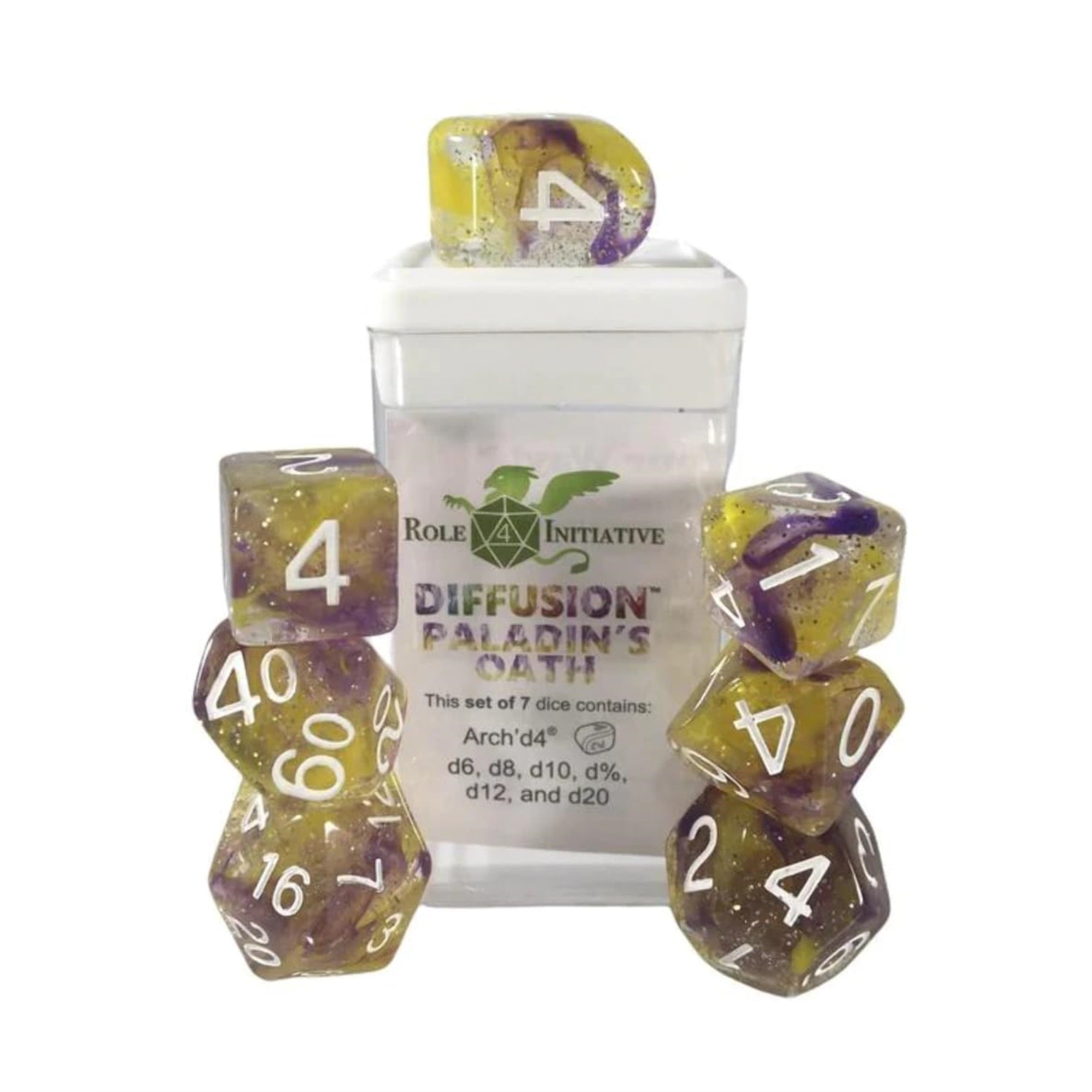 Role 4 Initiative Diffusion Poly Set - Paladin'S Oath W/Class Symbols (7)
