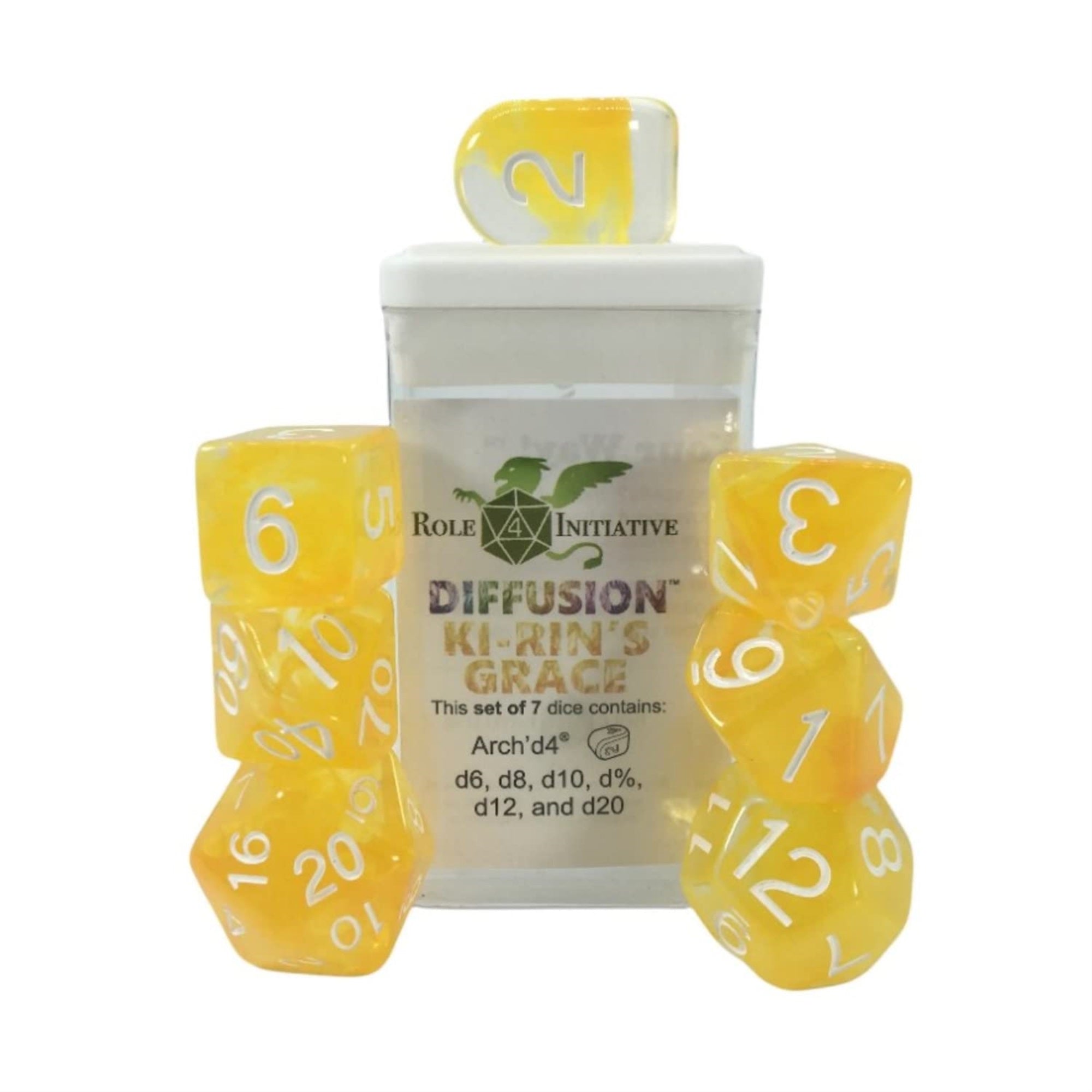 Role 4 Initiative Diffusion Poly Set - Ki-Rin'S Grace W/Creature Symbol (7)