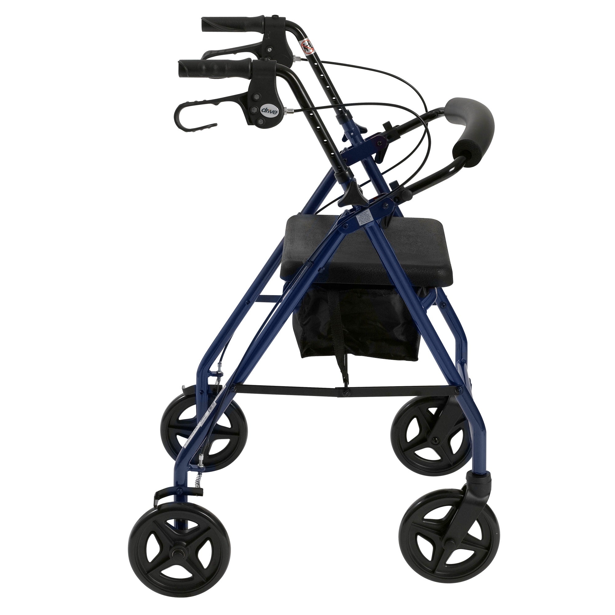 Aluminum Rollator With Fold Up And Removable Back Support And Padded Seat, Blue
