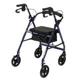 Aluminum Rollator With Fold Up And Removable Back Support And Padded Seat, Blue