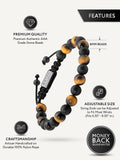 Tiger Eye & Black Onyx Beaded Bracelet - Tulum