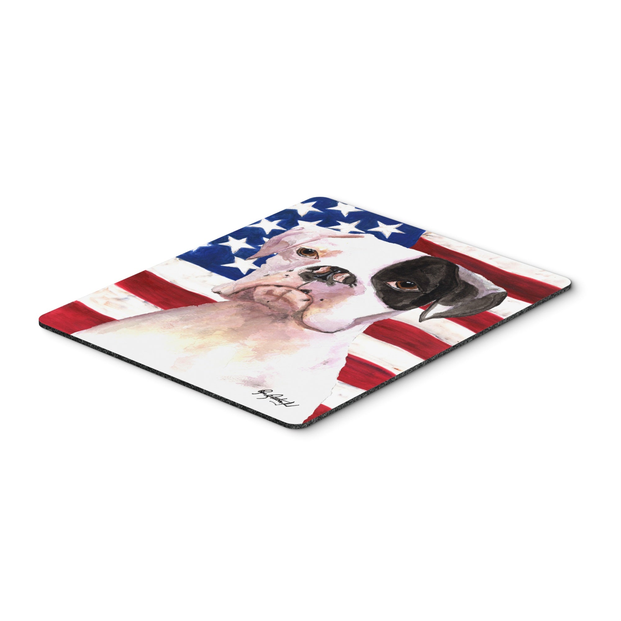 Caroline'S Treasures Cooper Usa American Flag Boxer Mouse Pad/Hot Pad/Trivet (Rdr3001Mp)