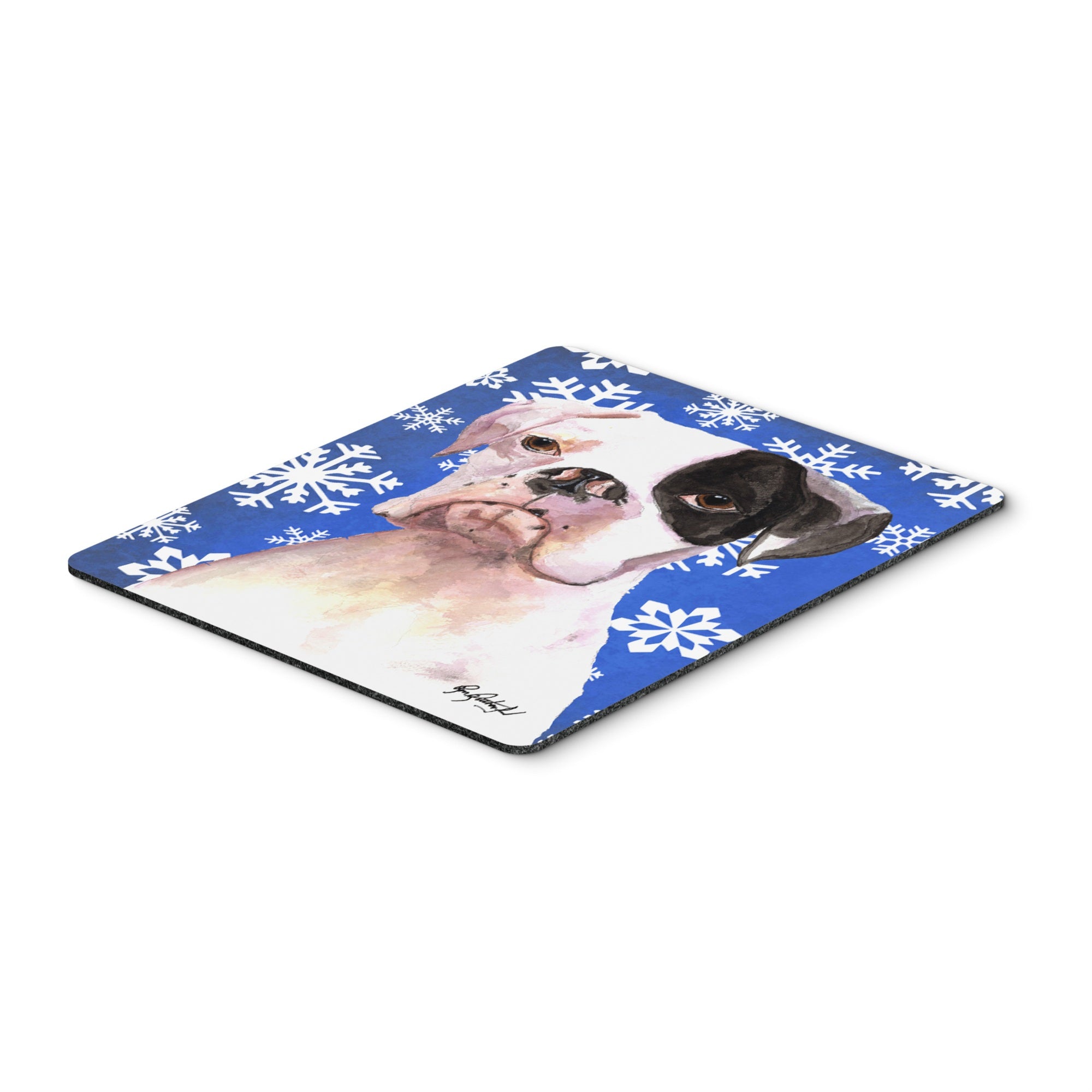 Caroline'S Treasures Cooper Winter Snowflakes Boxer Mouse Pad/Hot Pad/Trivet (Rdr3003Mp)