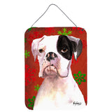 Caroline'S Treasures Cooper Red Snowflakes Boxer Aluminium Metal Wall Or Door Hanging Prints, 16 X 12
