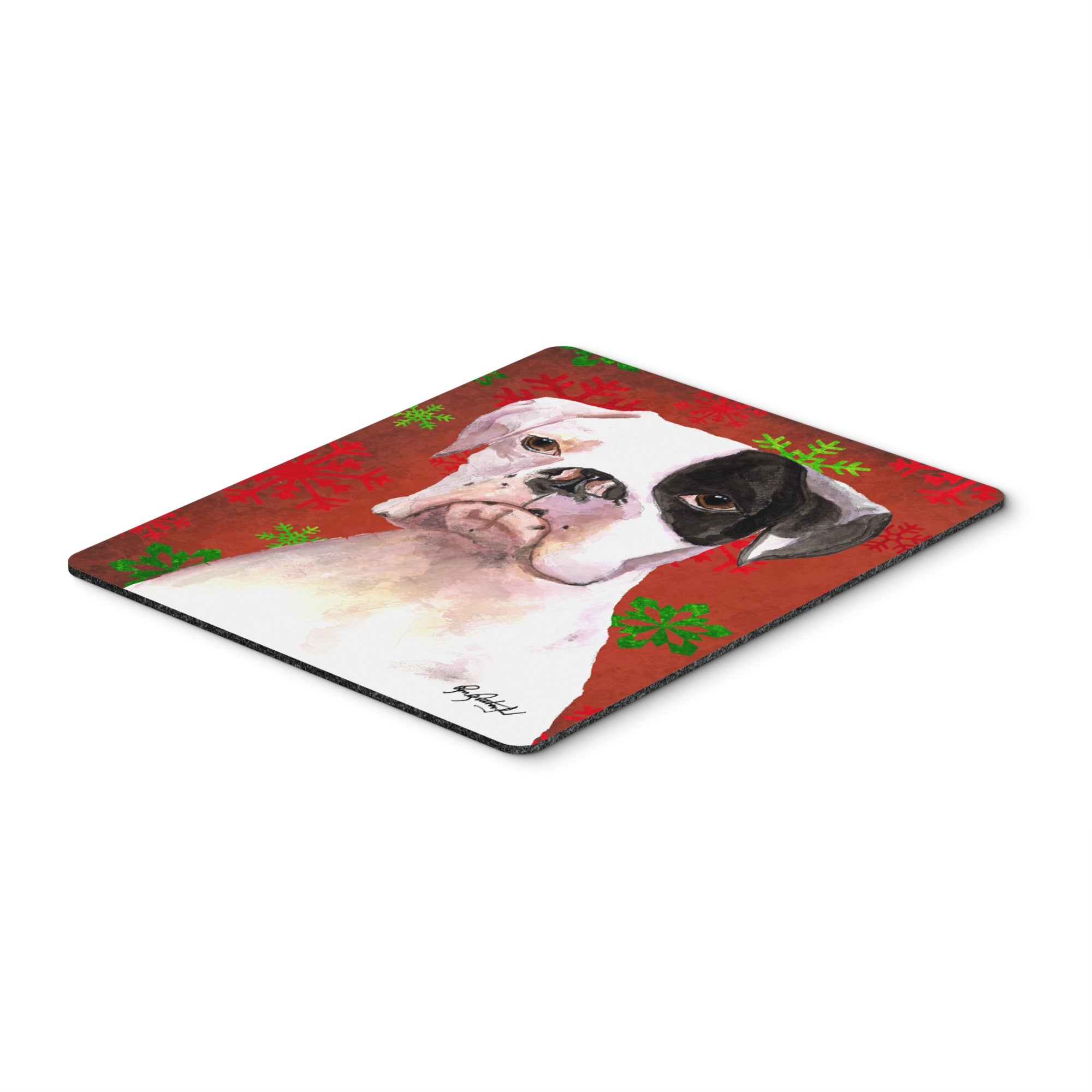 Caroline'S Treasures Cooper Red Snowflakes Boxer Mouse Pad/Hot Pad/Trivet (Rdr3004Mp)