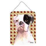 Caroline'S Treasures Cooper Fall Leaves Boxer Aluminium Metal Wall Or Door Hanging Prints, 16 X 12