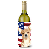 Usa American Flag Chihuahua Wine Bottle Beverage Insulator Beverage Insulator Hugger Rdr3009Literk