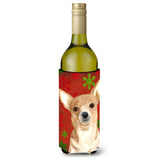 Red Snowflake Chihuahua Christmas Wine Bottle Beverage Insulator Beverage Insulator Hugger Rdr3012Literk