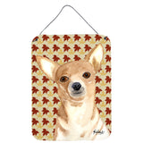 Caroline'S Treasures Chihuahua Fall Leaves Aluminium Metal Wall Or Door Hanging Prints, 16 X 12