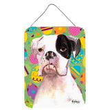 Caroline'S Treasures Cooper Eggravaganza Boxer Easter Aluminium Metal Wall Or Door Hanging Prints, 16 X 12