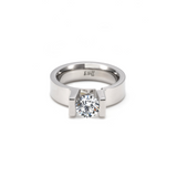 RG074MW B.Tiff Tension 1 ct Moissanite Round Solitaire Engagement Ring