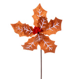 Vickerman 22 Red and White Felt Poinsettia 4 per bag.