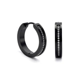 ER411B B.Tiff Black Pavé 34-Stone Hoop Earrings
