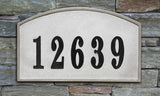 Riviera Arch Crushed Stone Address Plaque In Slate Color
