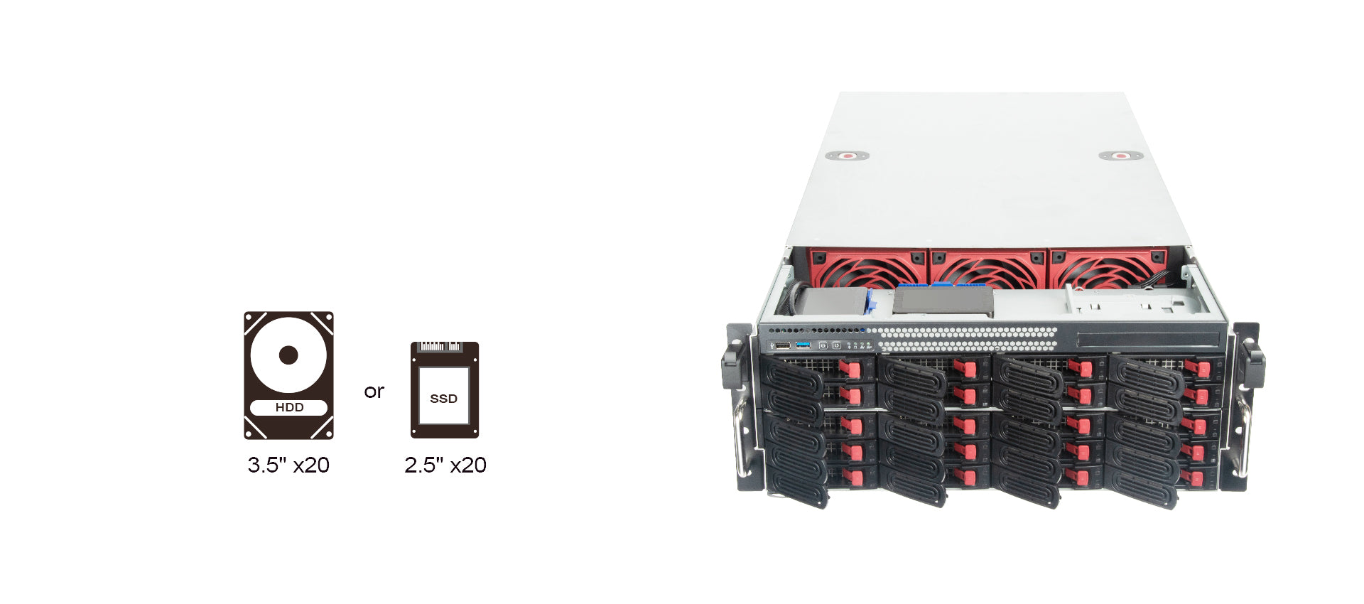 Silverstone Technology Rm43-320-Rs 4U 20-Bay 2.5' / 3.5' Hdd/Ssd Rackmount Storage Server Chassis With Mini-Sas Hd Sff-8643 12 Gb/S Interface, Sst-Rm43-320-Rs