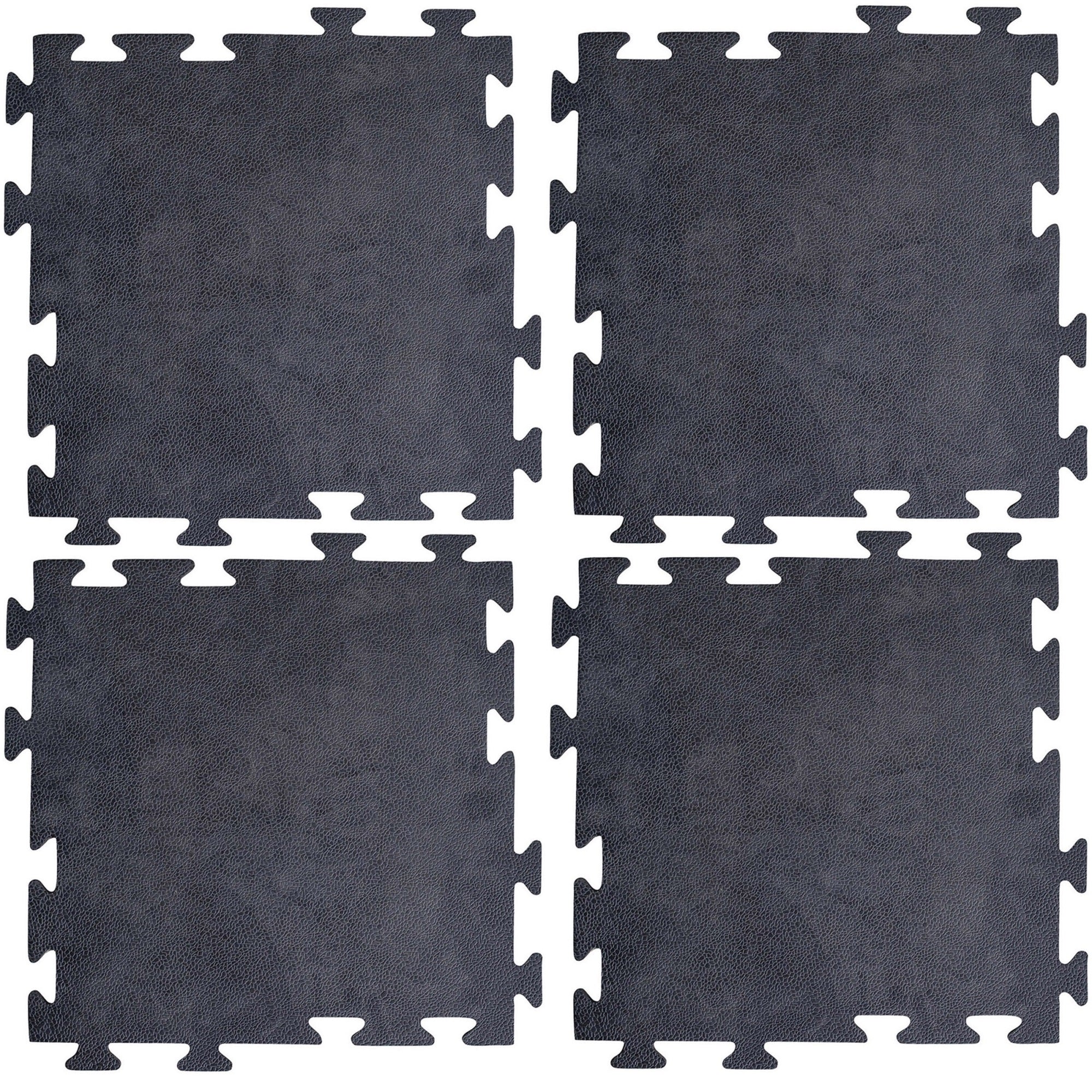 Amerihome Smooth Interlocking Square Rubber Tile Mats - 4 Pack