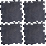 Amerihome Smooth Interlocking Square Rubber Tile Mats - 4 Pack