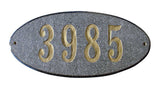 Rockport Oval In Black Natural Stone Color Solid Granite Address Plaque
