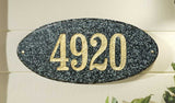 Rockport Oval In Emerald Green Polished Stone Color Solid Granite Address Plaque