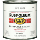 7791730 Rust-Oleum Stops Rust Oil Based Satin Protective Rust Control Enamel, White, 1/2 Pt.
