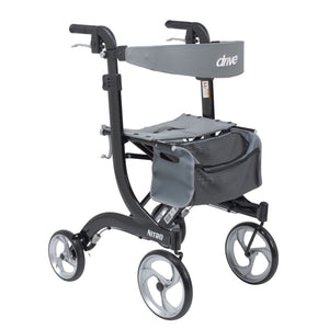 Drive Medical Rtl10266-T Nitro Euro Style Walker Rollator, Tall, Red