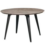 Leisuremod Ravenna Modern Round Wood 47 Dining Table With Metal Legs