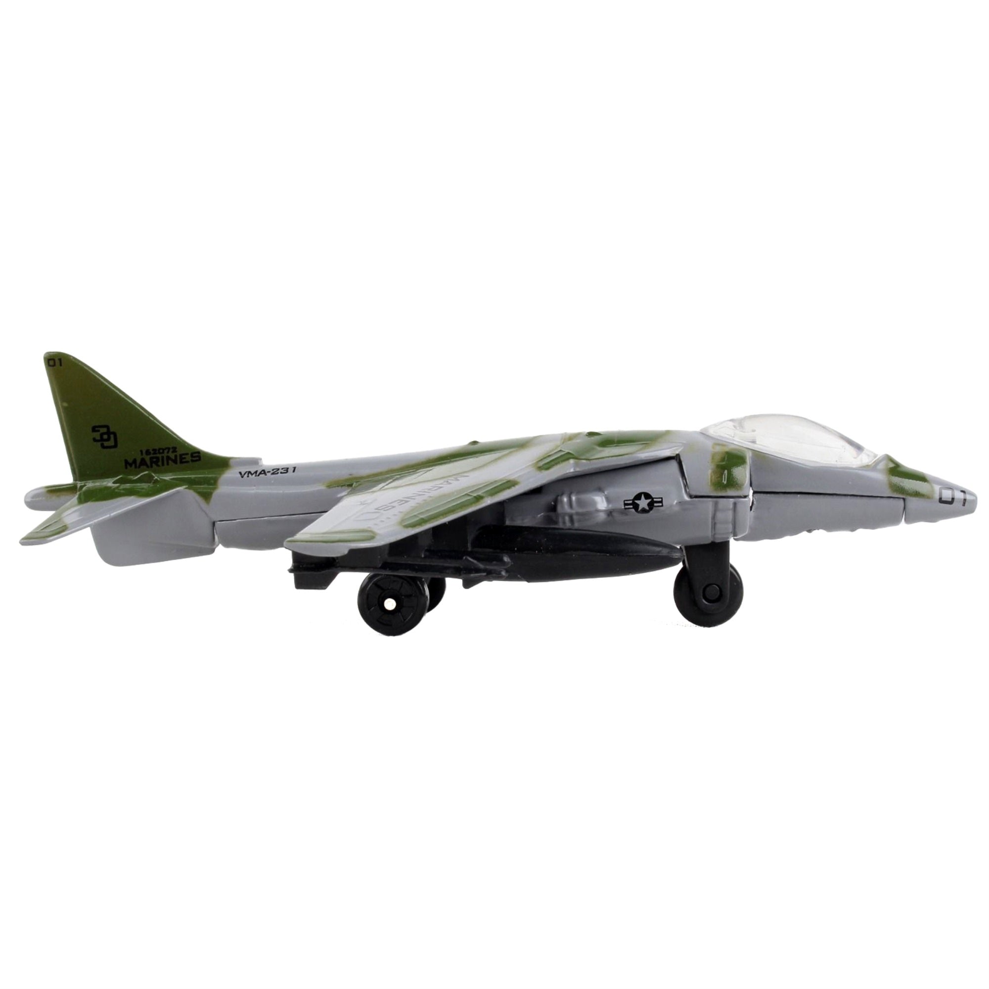 Mcdonnell Douglas Av-8B Harrier Ii Attack Aircraft Green Camouflage United States Marine Corps With Runway Section Diecast M